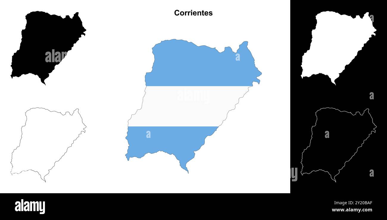 Umrisskarten der Provinz Corrientes Stock Vektor Umrisskarten der Provinz Corrientes Stock Vektor
