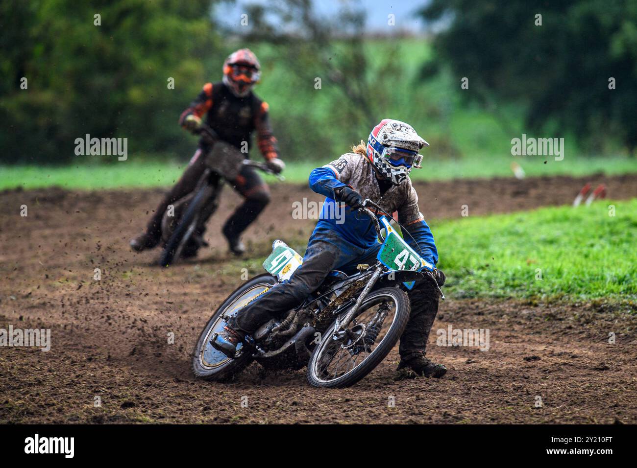 Woodhouse Lance, Gawsworth, Cheshire am Sonntag, den 8. September 2024. Simon Hammersley (47) leitete das 250 ccm Upright Finale während der ACU British Upright Championships in Woodhouse Lance, Gawsworth, Cheshire am Sonntag, den 8. September 2024. (Foto: Ian Charles | MI News) Credit: MI News & Sport /Alamy Live News Stockfoto