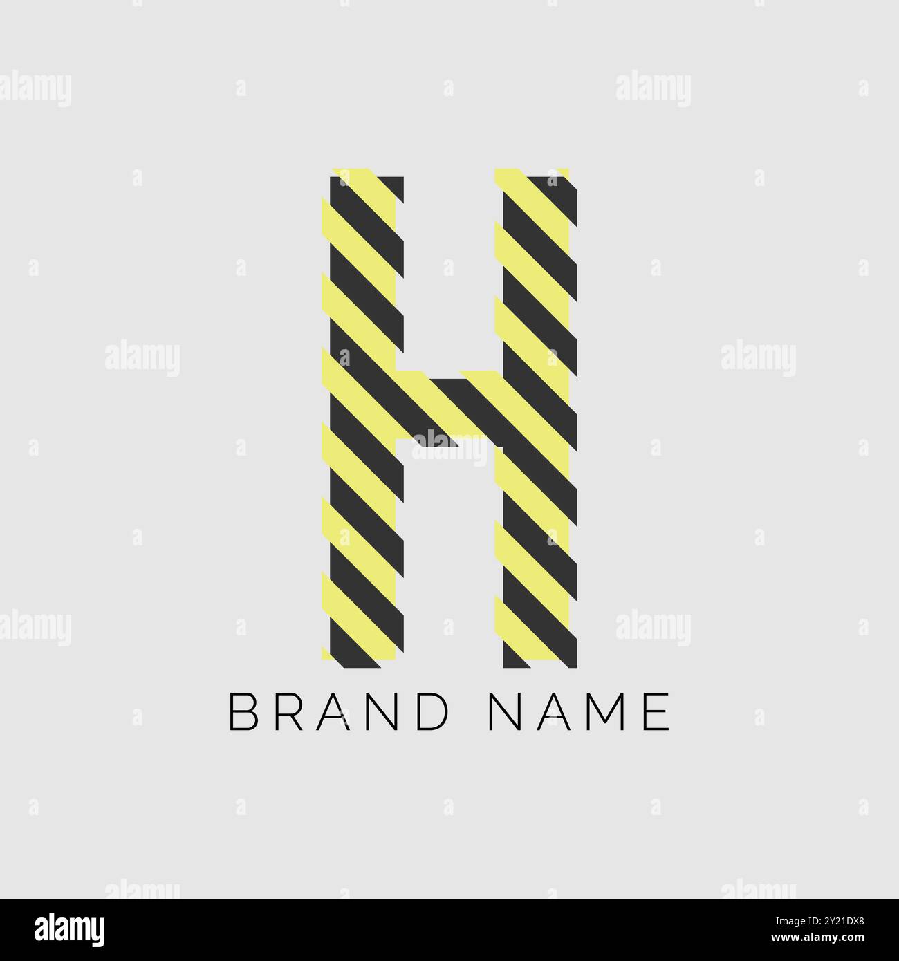 Logo mit Buchstabe H, Farbdesign in Trennfarbe. Buchstabe H für Energieetiketten, Rock und mehr Stock Vektor