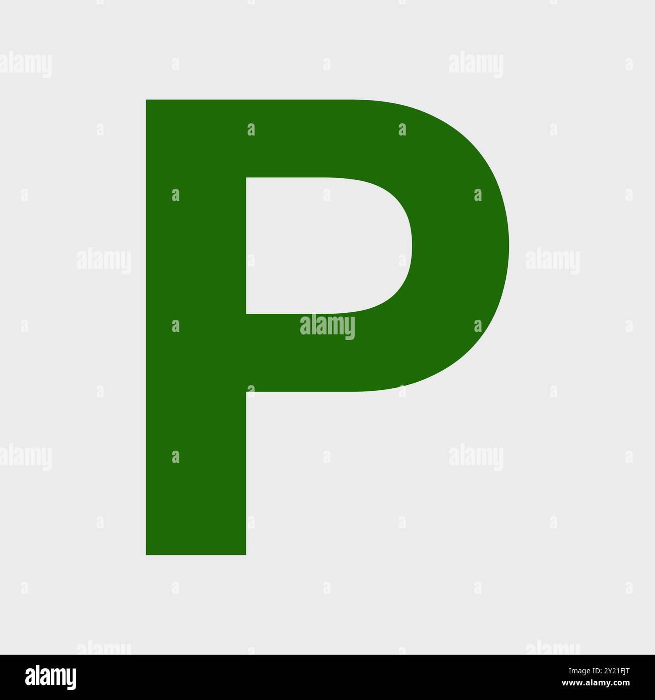 Grünes und weißes P-Schild provisorisches ein Fahrerschild, das in Australien und den USA für neue Fahrer verwendet wird, um sie auf ihrem Fahrzeugvektor anzuzeigen Stock Vektor