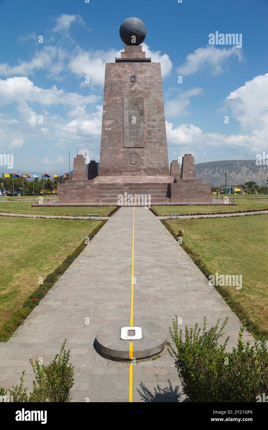 Das Zentrum der Welt (parque de la Mitad del Mundo) Park am Latitude Zero in Quito, Ecuador Stockfoto