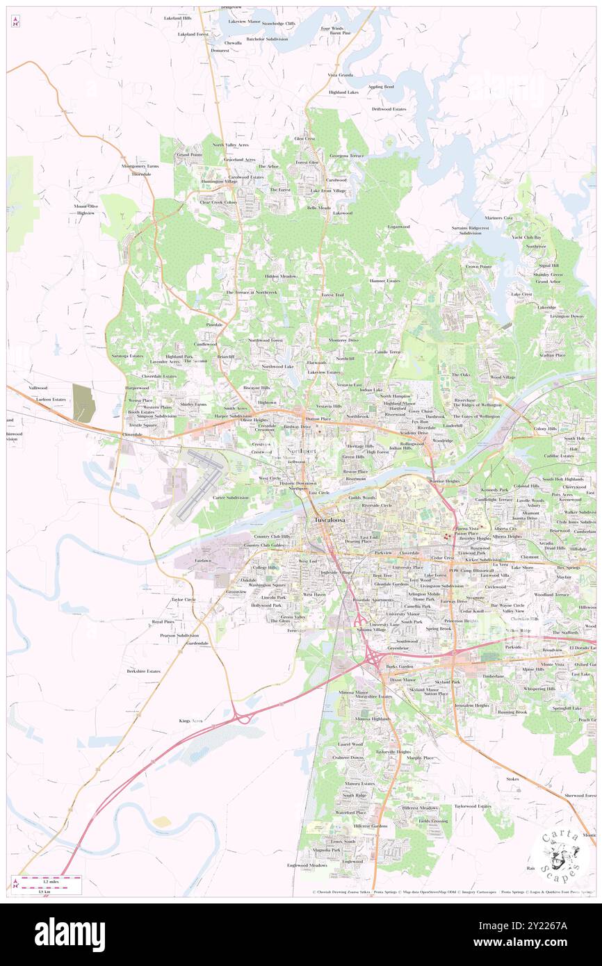 Northport, Tuscaloosa County, USA, Vereinigte Staaten, Alabama, n 33 13' 44'', S 87 34' 38'', Karte, Cartascapes Map, veröffentlicht 2024. Erkunden Sie Cartascapes, eine Karte, die die vielfältigen Landschaften, Kulturen und Ökosysteme der Erde enthüllt. Reisen Sie durch Zeit und Raum und entdecken Sie die Verflechtungen der Vergangenheit, Gegenwart und Zukunft unseres Planeten. Stockfoto