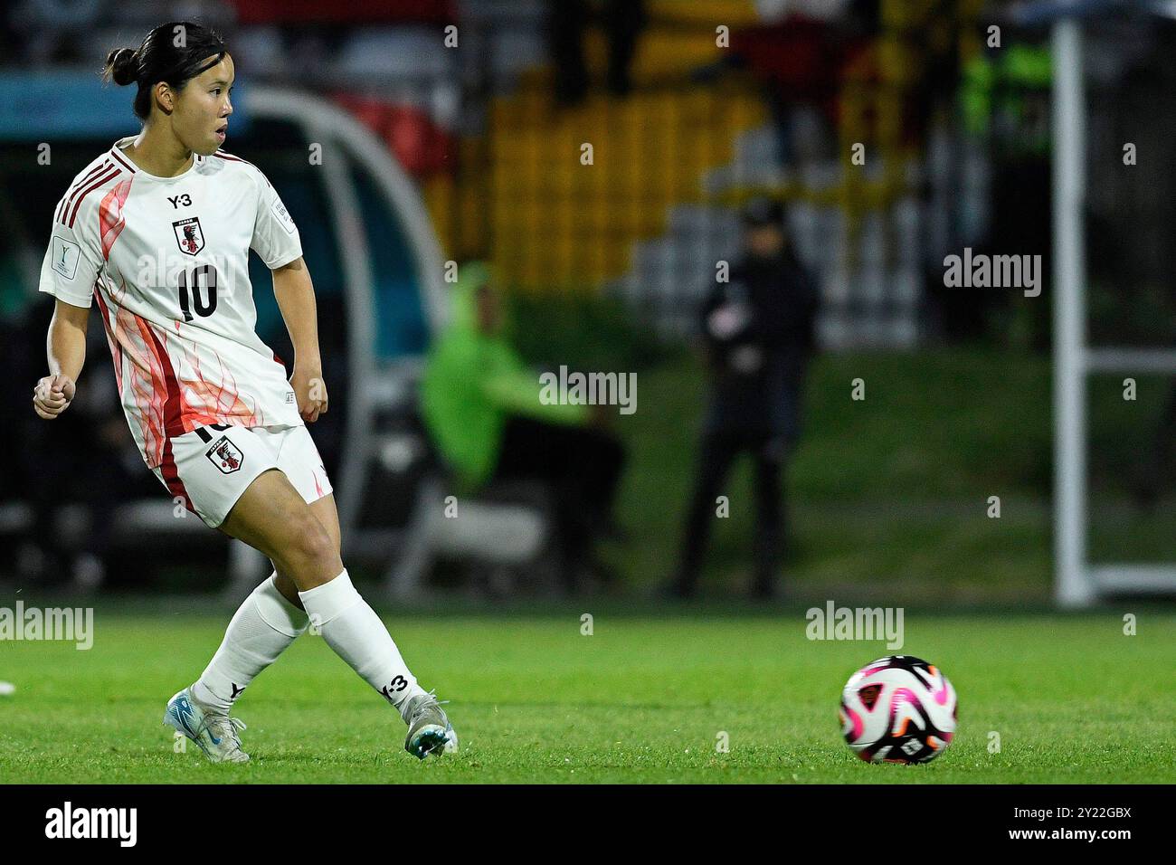 Bogota, Kolumbien. September 2024. Manaka Matsukubo aus Japan, während des Gruppenspiels E FIFA U-20-Frauen-Weltmeisterschaft Kolumbien 2024 zwischen Österreich und Japan, am 8. September 2024 im Metropolitano de Techo Stadium in Bogota. Foto: Julian Medina/DiaEsportivo/Alamy Live News Credit: DiaEsportivo/Alamy Live News Stockfoto