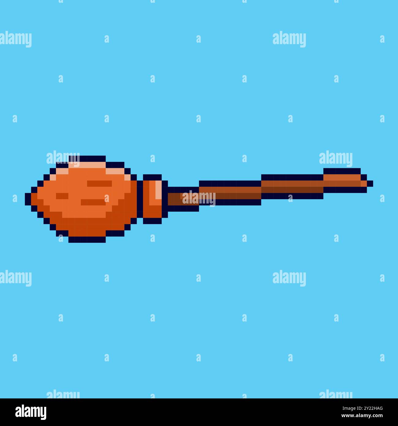 Vektor-Illustration von fliegenden Besen mit Pixel Art Design, perfekt für Spielelemente thematische Designs Stock Vektor