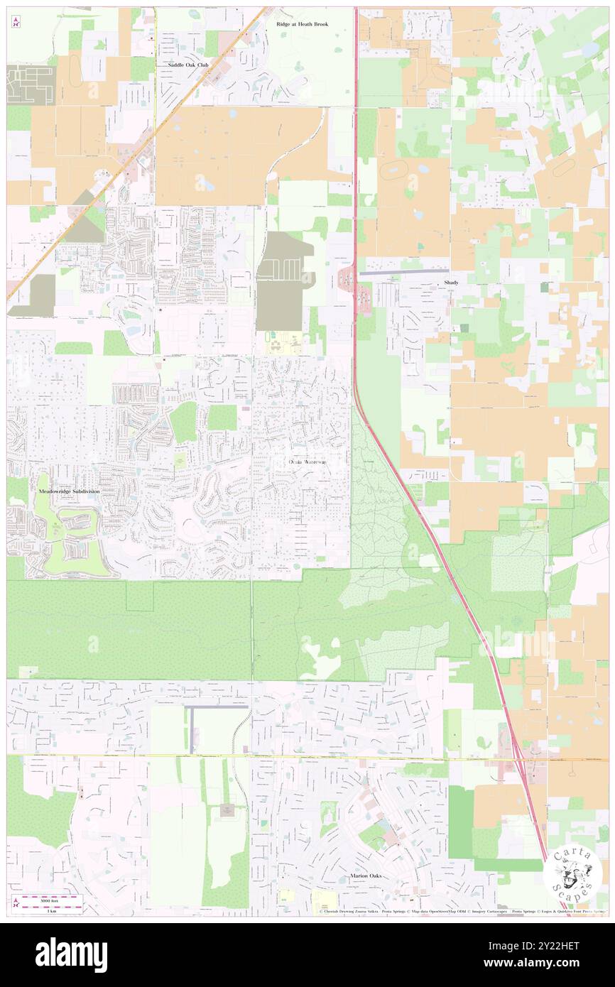 Ocala Waterway, Marion County, USA, Vereinigte Staaten, Florida, n 29 4' 8''', S 82 11' 34'', Karte, Cartascapes Map, veröffentlicht 2024. Erkunden Sie Cartascapes, eine Karte, die die vielfältigen Landschaften, Kulturen und Ökosysteme der Erde enthüllt. Reisen Sie durch Zeit und Raum und entdecken Sie die Verflechtungen der Vergangenheit, Gegenwart und Zukunft unseres Planeten. Stockfoto