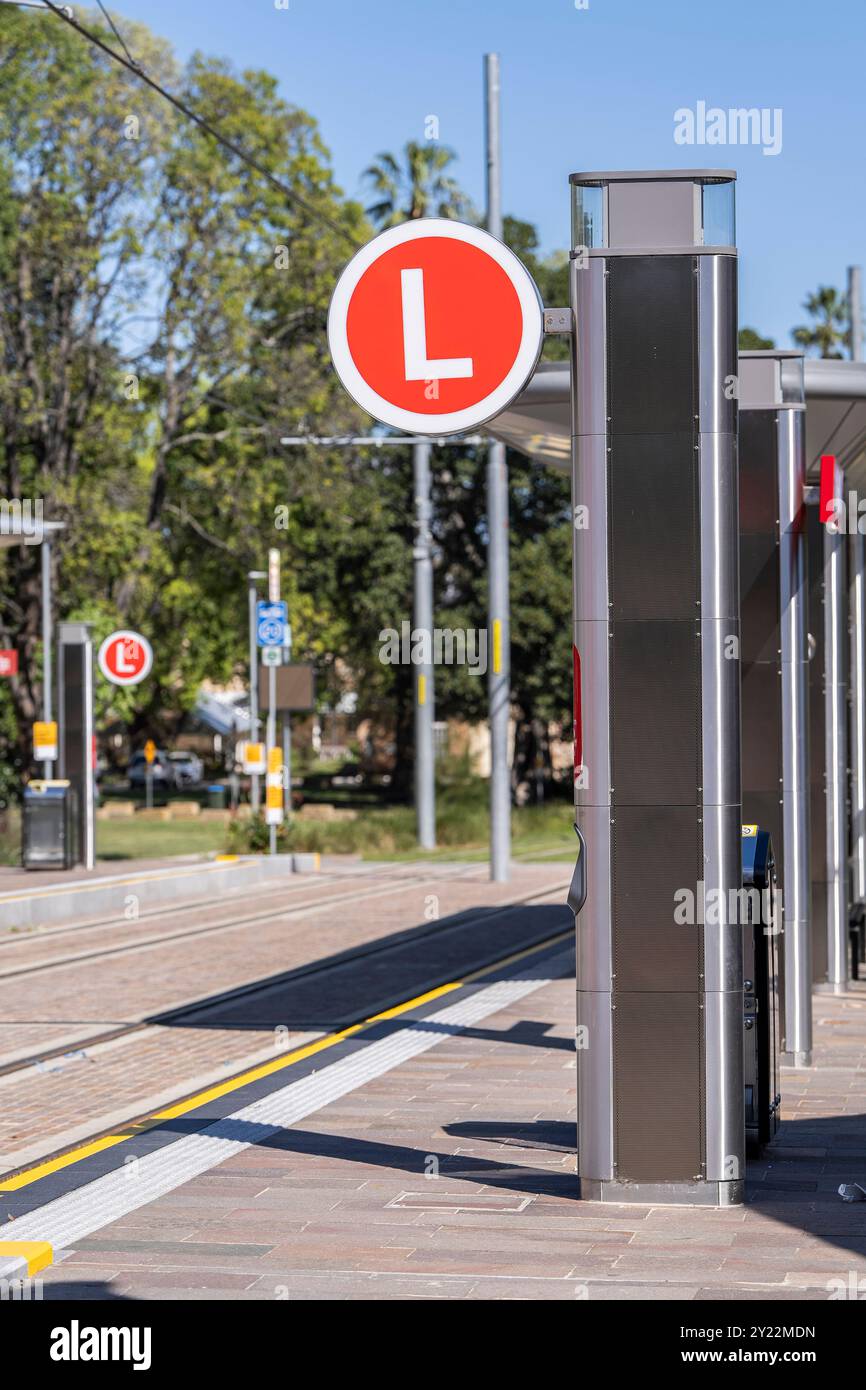 Ngara Tram Station im Cumberland Hospital Stockfoto