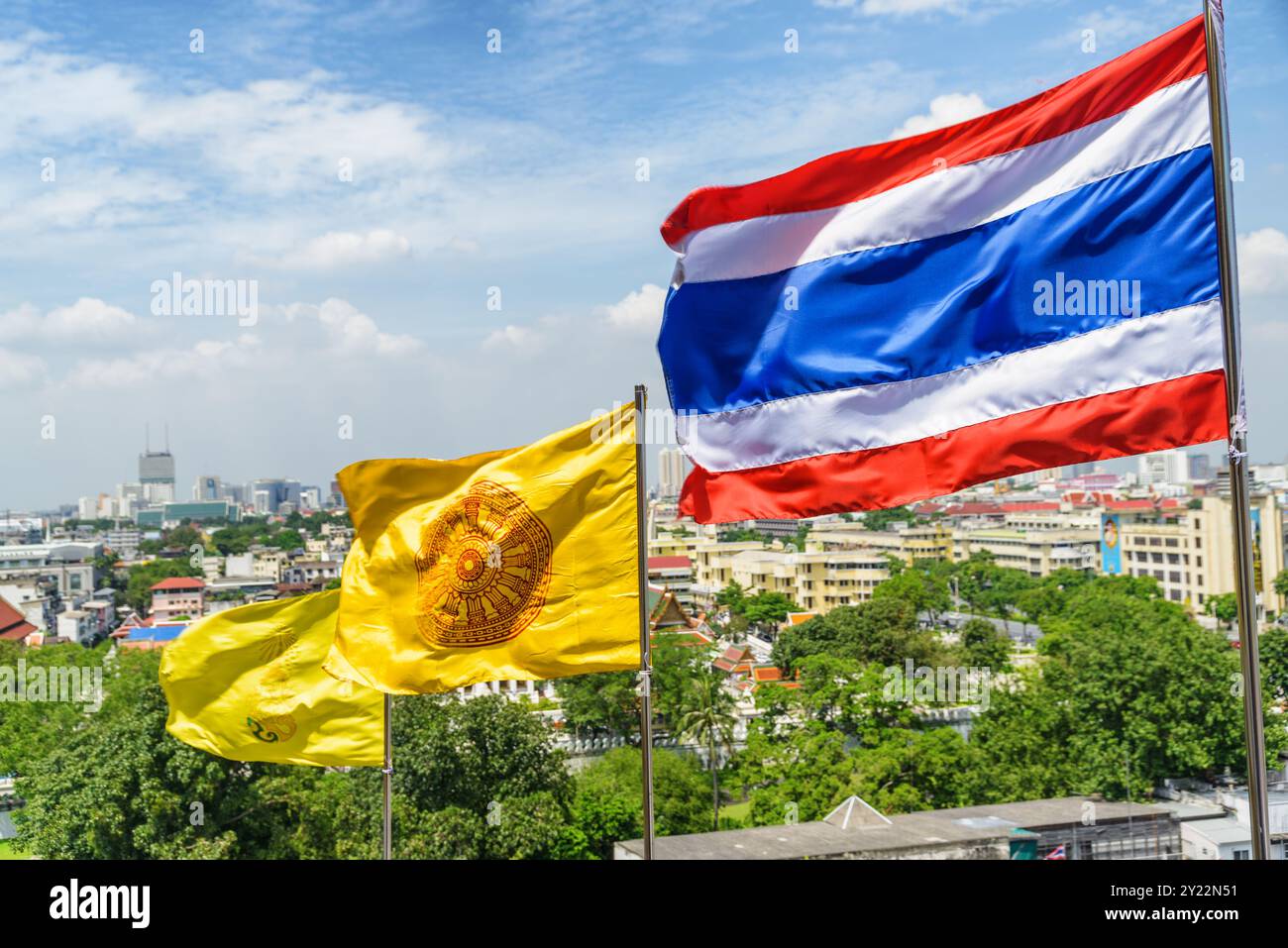 Die Flagge des Königreichs Thailand und die königliche Flagge Stockfoto