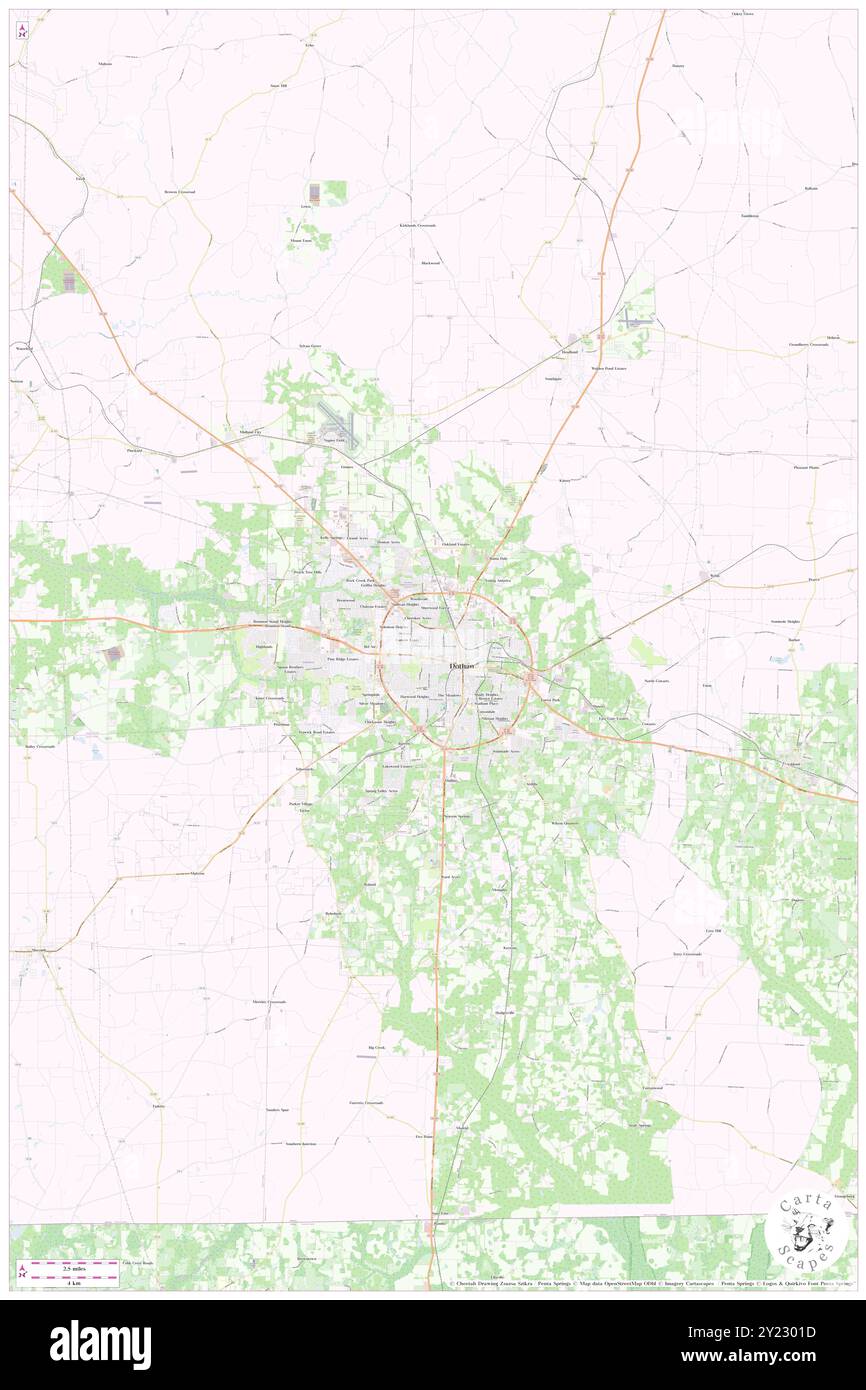 Dothan, Houston County, USA, USA, Alabama, n 31 13' 23'', S 85 23' 25'', Karte, Cartascapes Map, veröffentlicht 2024. Erkunden Sie Cartascapes, eine Karte, die die vielfältigen Landschaften, Kulturen und Ökosysteme der Erde enthüllt. Reisen Sie durch Zeit und Raum und entdecken Sie die Verflechtungen der Vergangenheit, Gegenwart und Zukunft unseres Planeten. Stockfoto