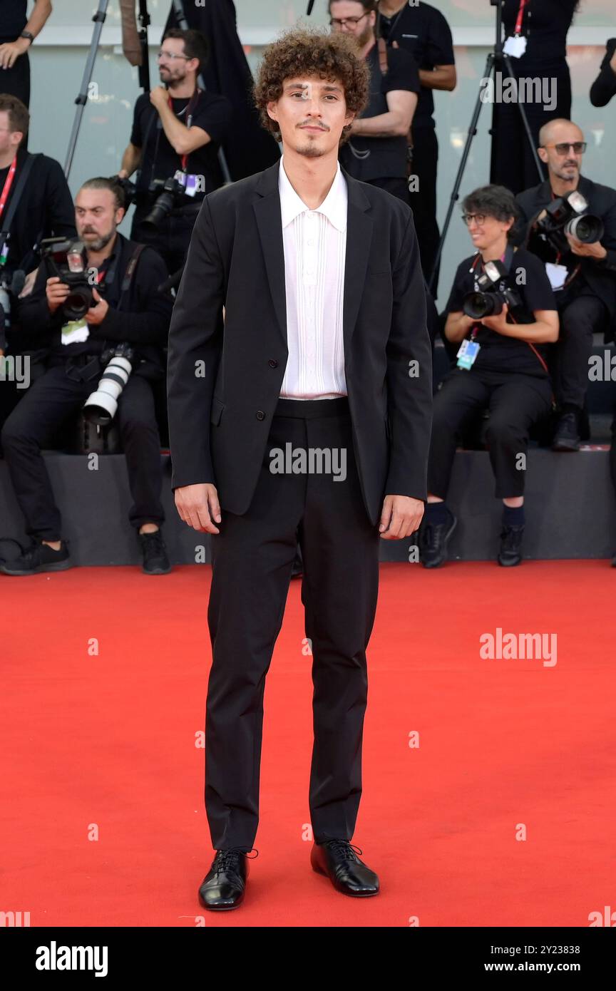 Filippo Scotti bei der Preisverleihung der Biennale di Venezia 2024 / 81. Internationale Filmfestspiele von Venedig im Palazzo del Cinema. Venedig, 07.09.2024 Stockfoto