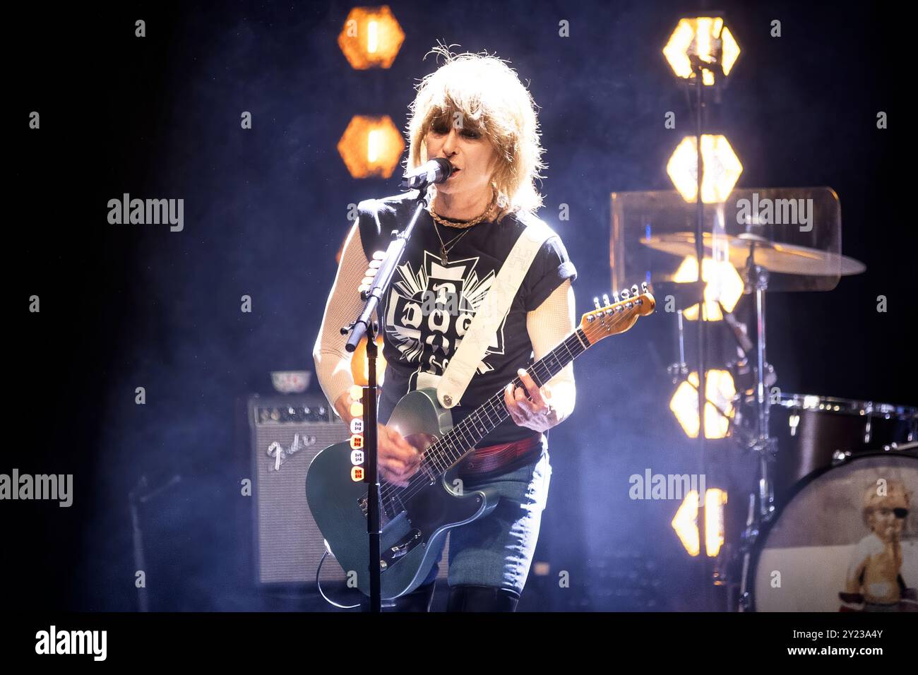 Oslo, Norwegen. September 2024. Die britisch-amerikanische Band The Pretenders gibt ein Live-Konzert in der Sentrum Scene in Oslo. Hier ist die Sängerin und Musikerin Chrissie Hynde live auf der Bühne zu sehen. Quelle: Gonzales Photo/Alamy Live News Stockfoto