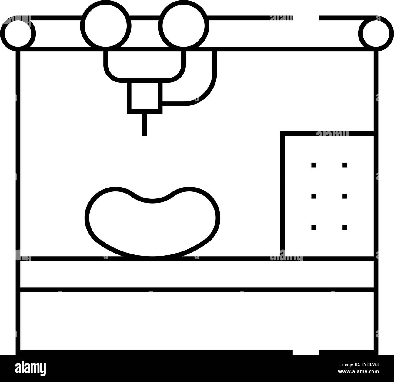 bioengineering Druck Organe auf Drucker Linie Symbol Vektor Illustration Stock Vektor