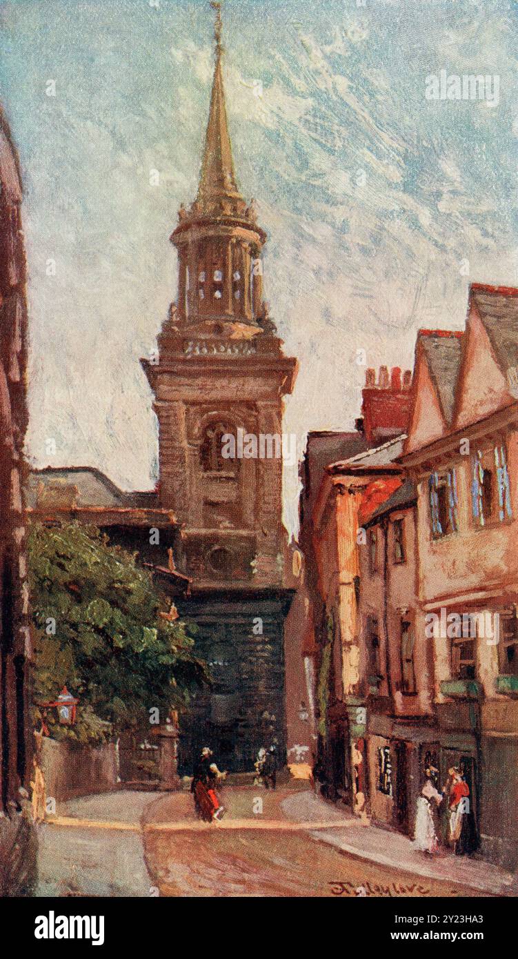 All Saints Church, gesehen von Turl Street, Oxford, England. Aus dem Buch Oxford, gemalt von John Fulleylove, erschien London 1922. Stockfoto