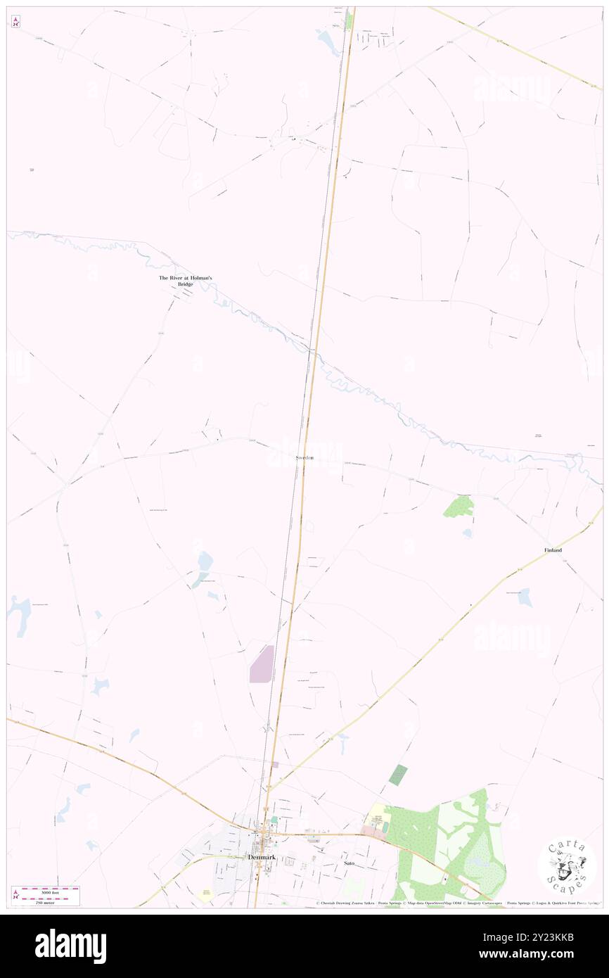 Schweden, Bamberg County, USA, Vereinigte Staaten, South Carolina, n 33 22' 44'', S 81 8' 6'', Karte, Cartascapes Map, veröffentlicht 2024. Erkunden Sie Cartascapes, eine Karte, die die vielfältigen Landschaften, Kulturen und Ökosysteme der Erde enthüllt. Reisen Sie durch Zeit und Raum und entdecken Sie die Verflechtungen der Vergangenheit, Gegenwart und Zukunft unseres Planeten. Stockfoto