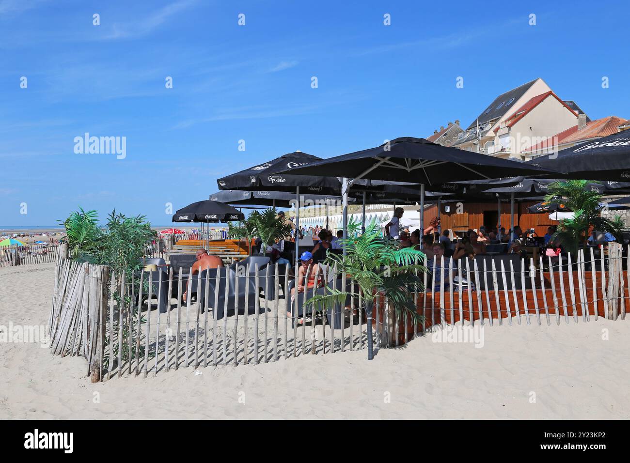 Bar de la Plage, Esplanade, Fort Mahon Plage, Côte Picarde, Somme, Hauts de France, La Manche, Frankreich, Europa Stockfoto