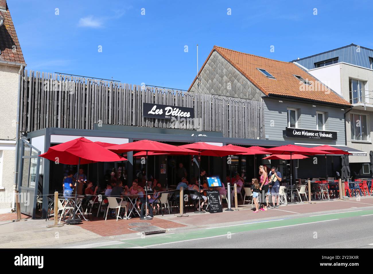 Les Delices, Avenue de la Plage, Fort Mahon Plage, Côte Picarde, Somme, Hauts de France, La Manche, Frankreich, Europa Stockfoto