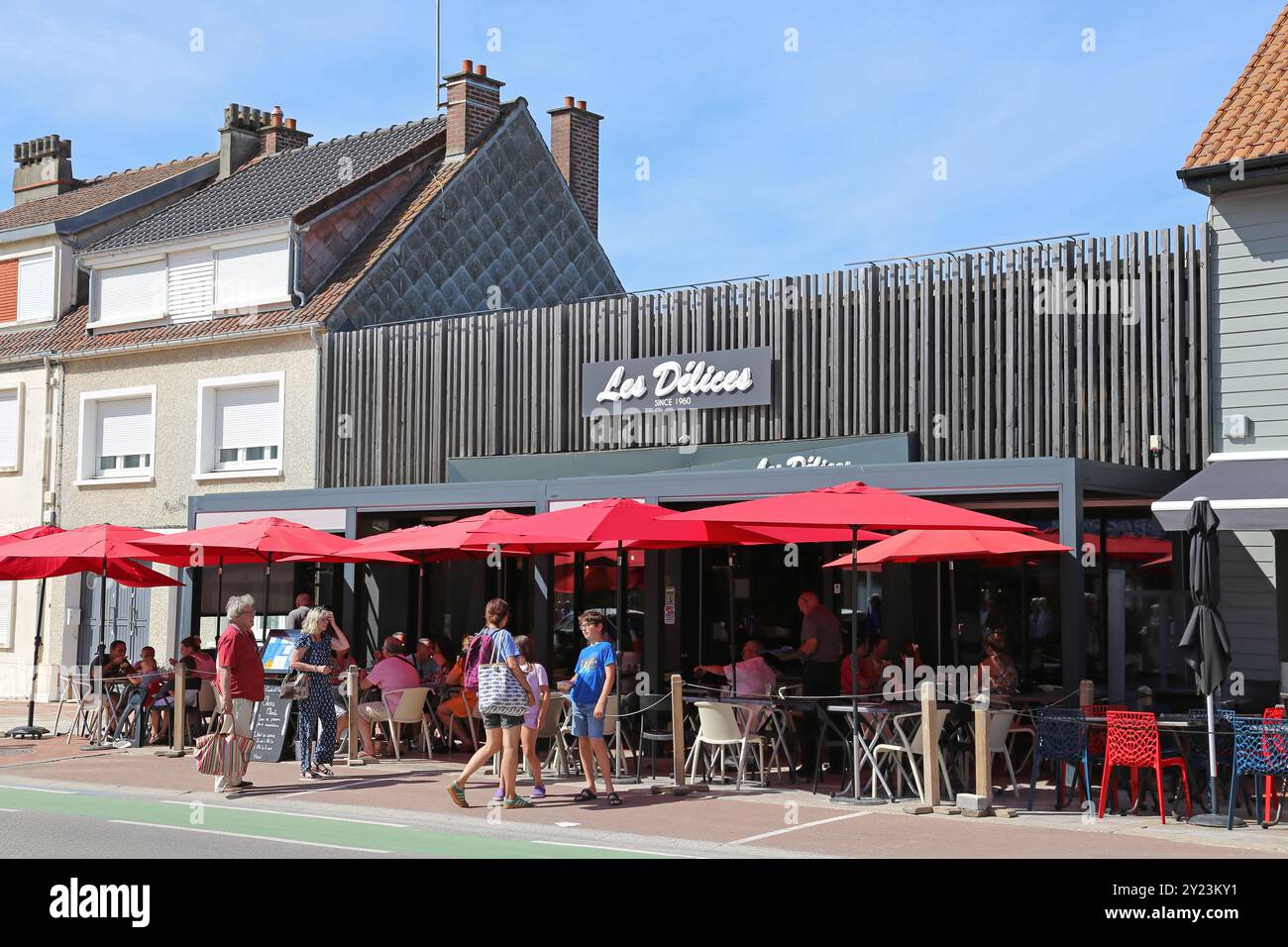 Les Delices, Avenue de la Plage, Fort Mahon Plage, Côte Picarde, Somme, Hauts de France, La Manche, Frankreich, Europa Stockfoto