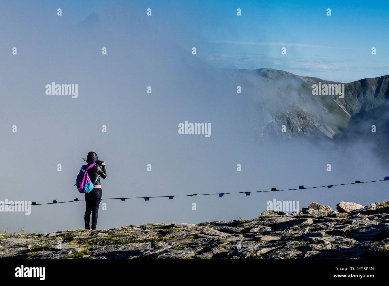 frontera entre Eslovaquia y Polonia, Kasprowy Wierch , parque nacional Tatra, Malopolska, Cárpatos, Polonia, europa Stockfoto