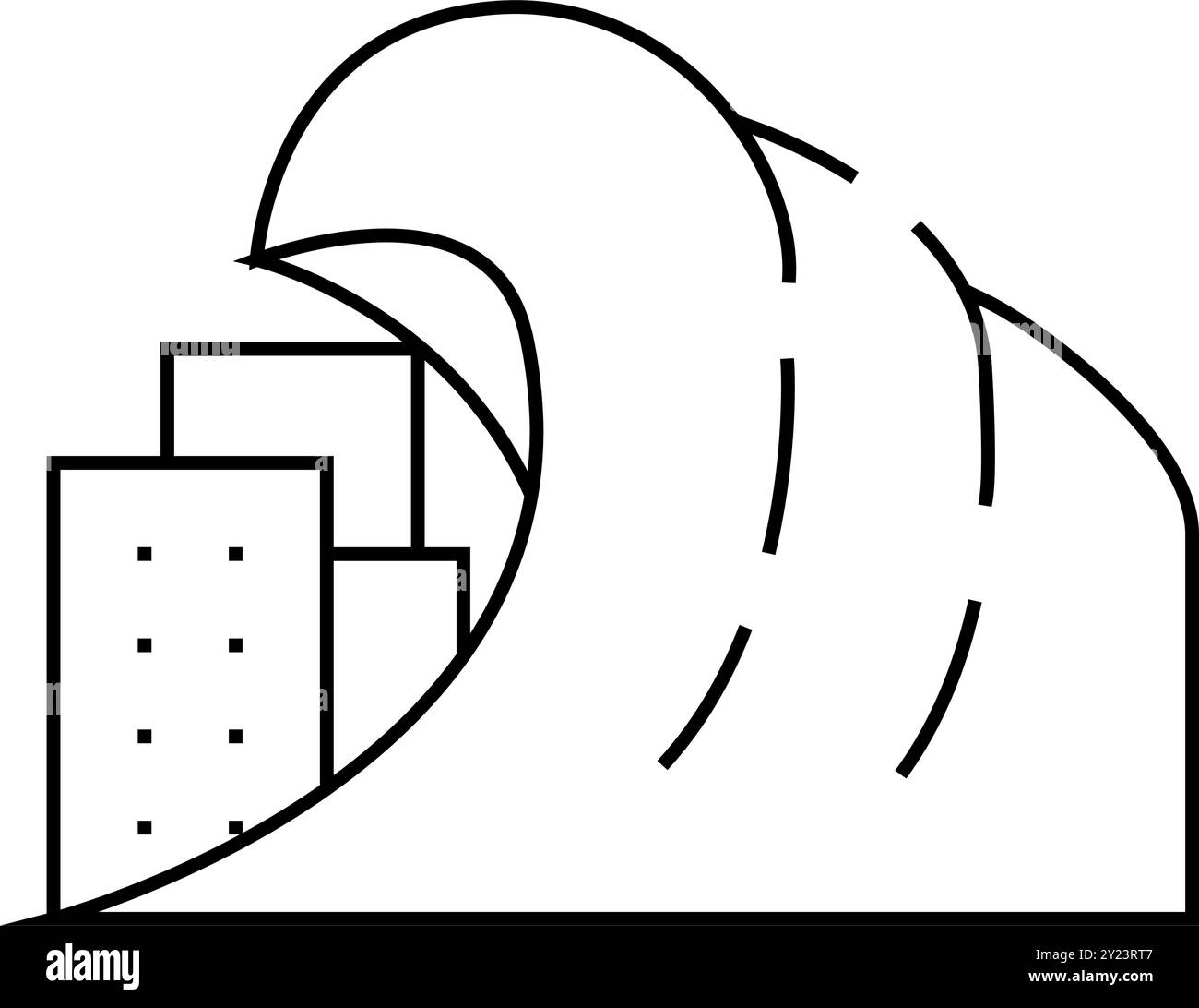 Abbildung des Symbols für Tsunami-Problemlinie Stock Vektor