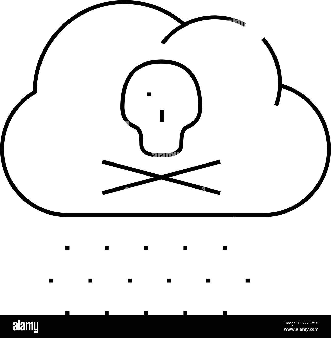 Symbol für Säureregen Linie Vektorsymbol Illustration Stock Vektor