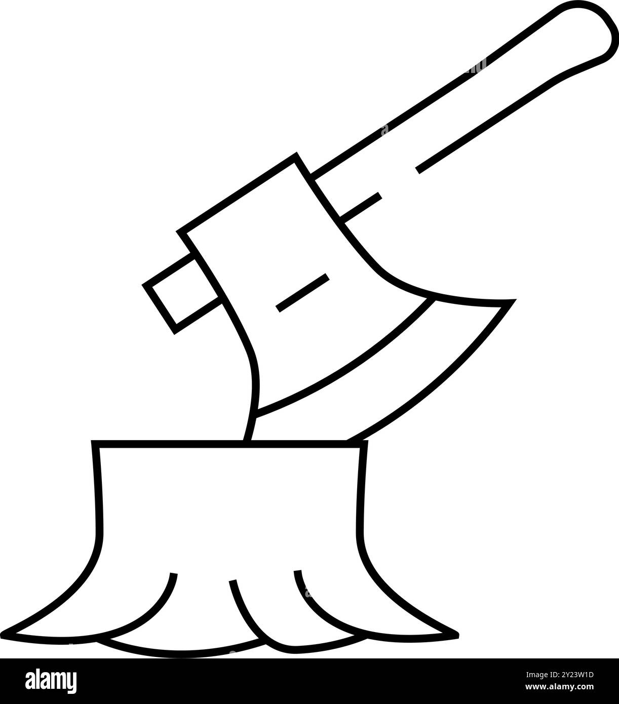 Entwaldung Problem Linie Symbol Vektor Symbol Illustration Stock Vektor