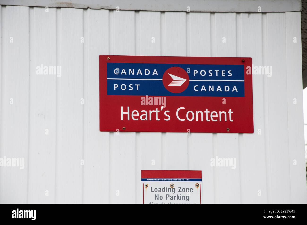 Postschild auf NL 80 in Heart's Content, Neufundland & Labrador, Kanada Stockfoto