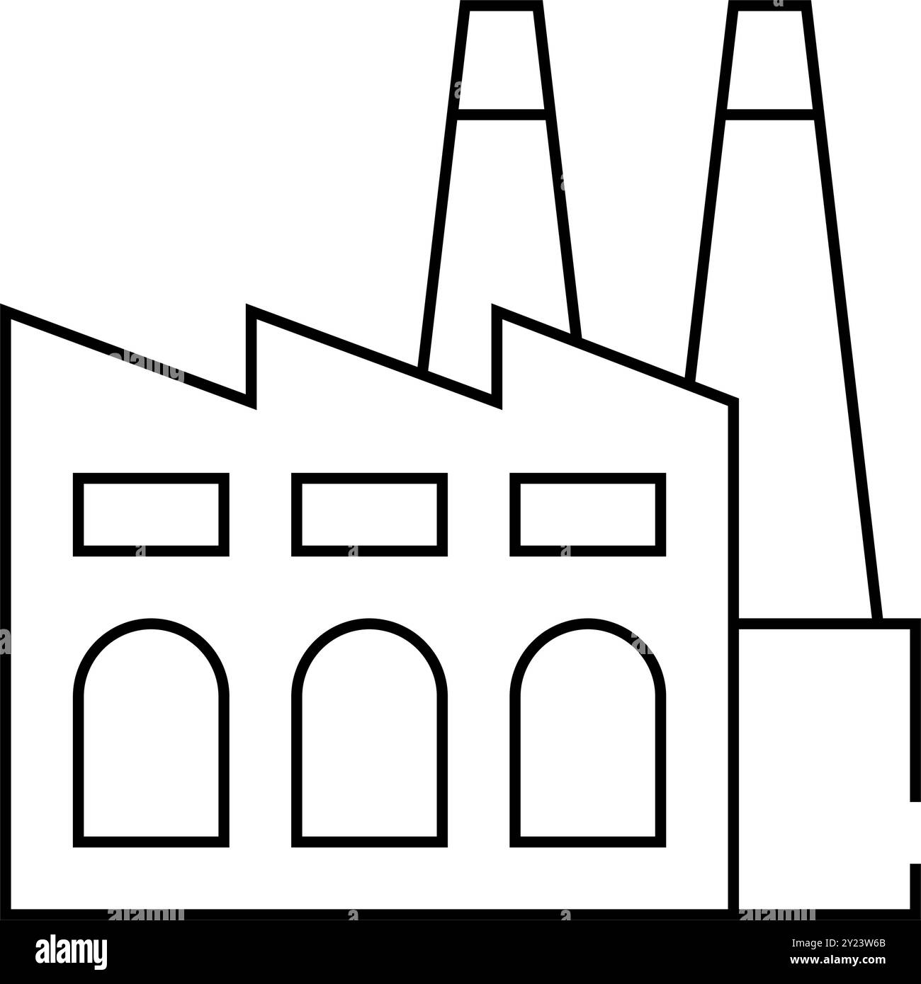 Abbildung des Symbols für die Linie der Werksumweltbelastung Stock Vektor