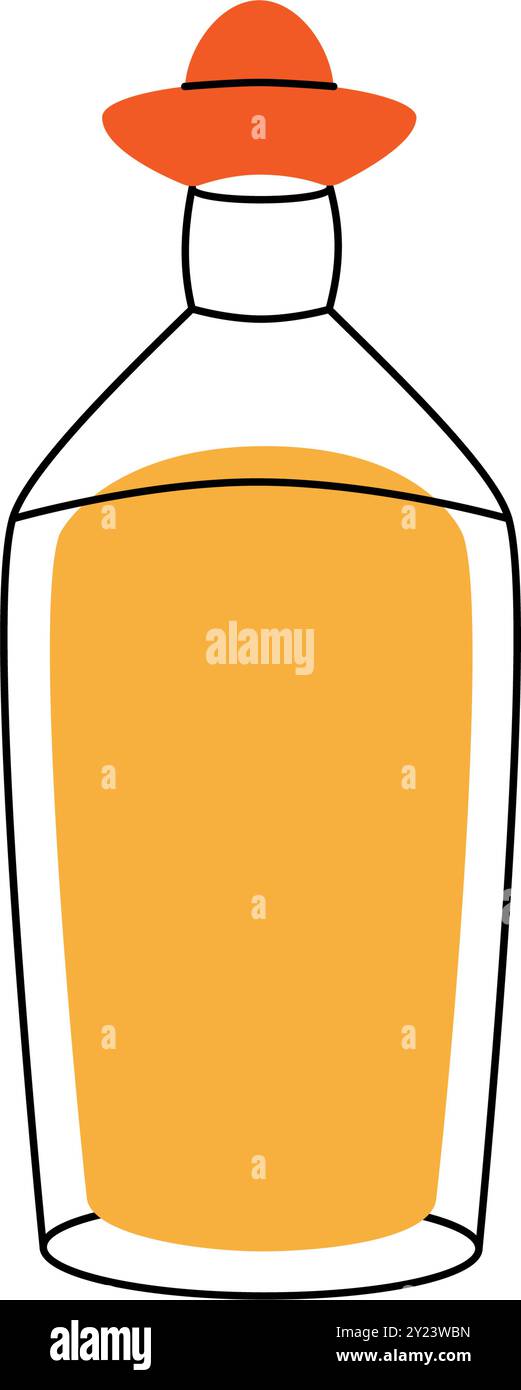 Tequila. Traditioneller mexikanischer Alkohol. Vektorabbildung. Stock Vektor