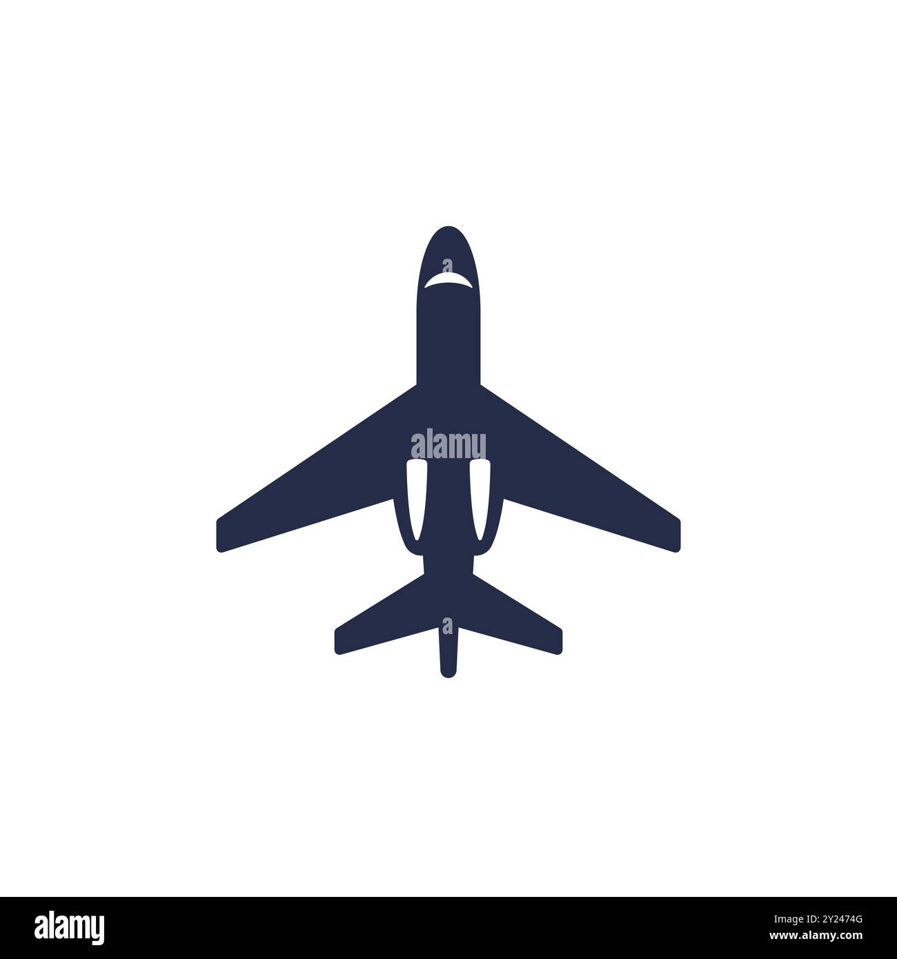 Symbol für Privatjet-Flugzeuge auf weiß Stock Vektor