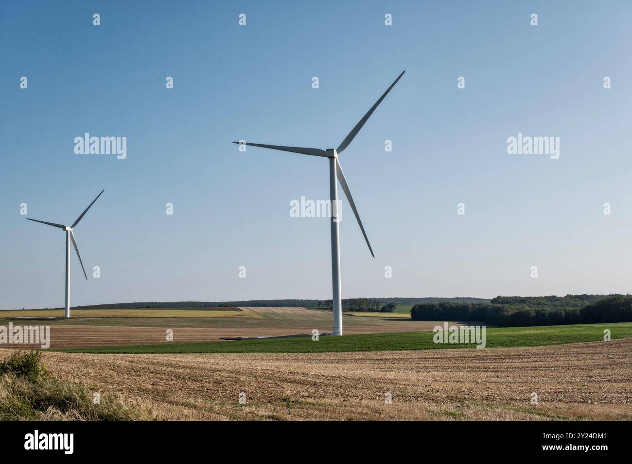 Windpark, Windkraftwerk, Forterre, Burgund, Frankreich, Europa Stockfoto