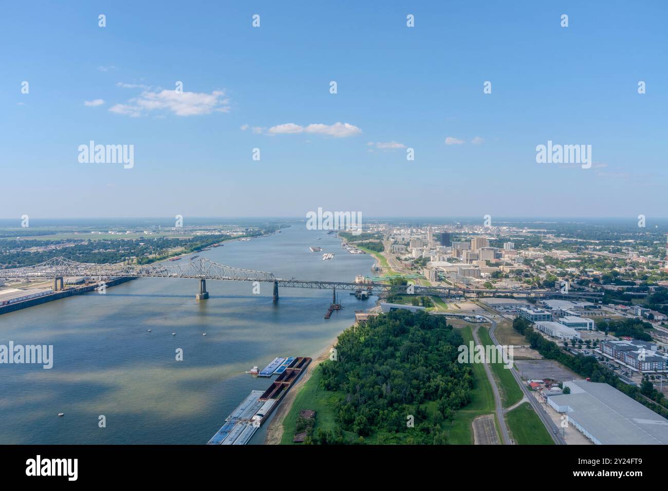 Aus der Vogelperspektive von Baton Rouge, Louisiana Stockfoto