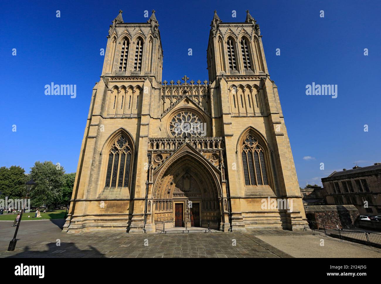 Westfront, Bristol Cathedral, Bristol. Stockfoto