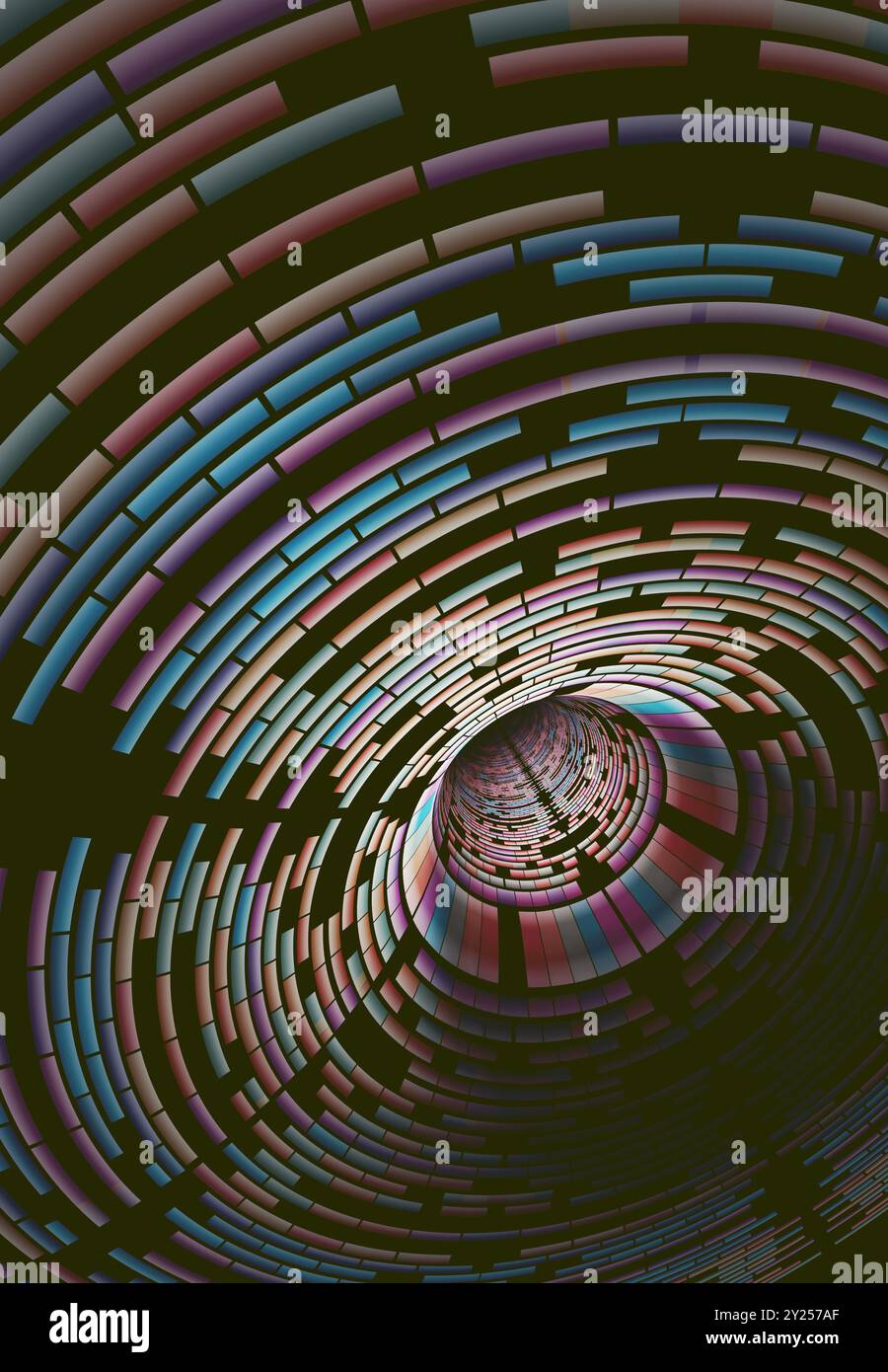 Hintergrundbild mit Muster des technischen Konzepts und Big Data structure.Net und Quellcode.Color Tunnel. Stockfoto