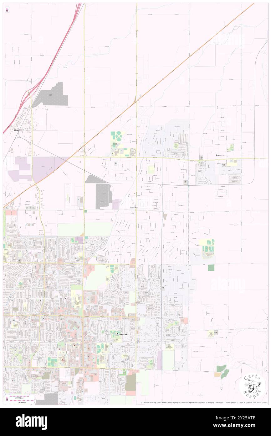 Lincoln, Bonneville County, USA, USA, Idaho, n 43 30' 46'', S 111 57' 51'', Karte, Cartascapes Map, veröffentlicht 2024. Erkunden Sie Cartascapes, eine Karte, die die vielfältigen Landschaften, Kulturen und Ökosysteme der Erde enthüllt. Reisen Sie durch Zeit und Raum und entdecken Sie die Verflechtungen der Vergangenheit, Gegenwart und Zukunft unseres Planeten. Stockfoto