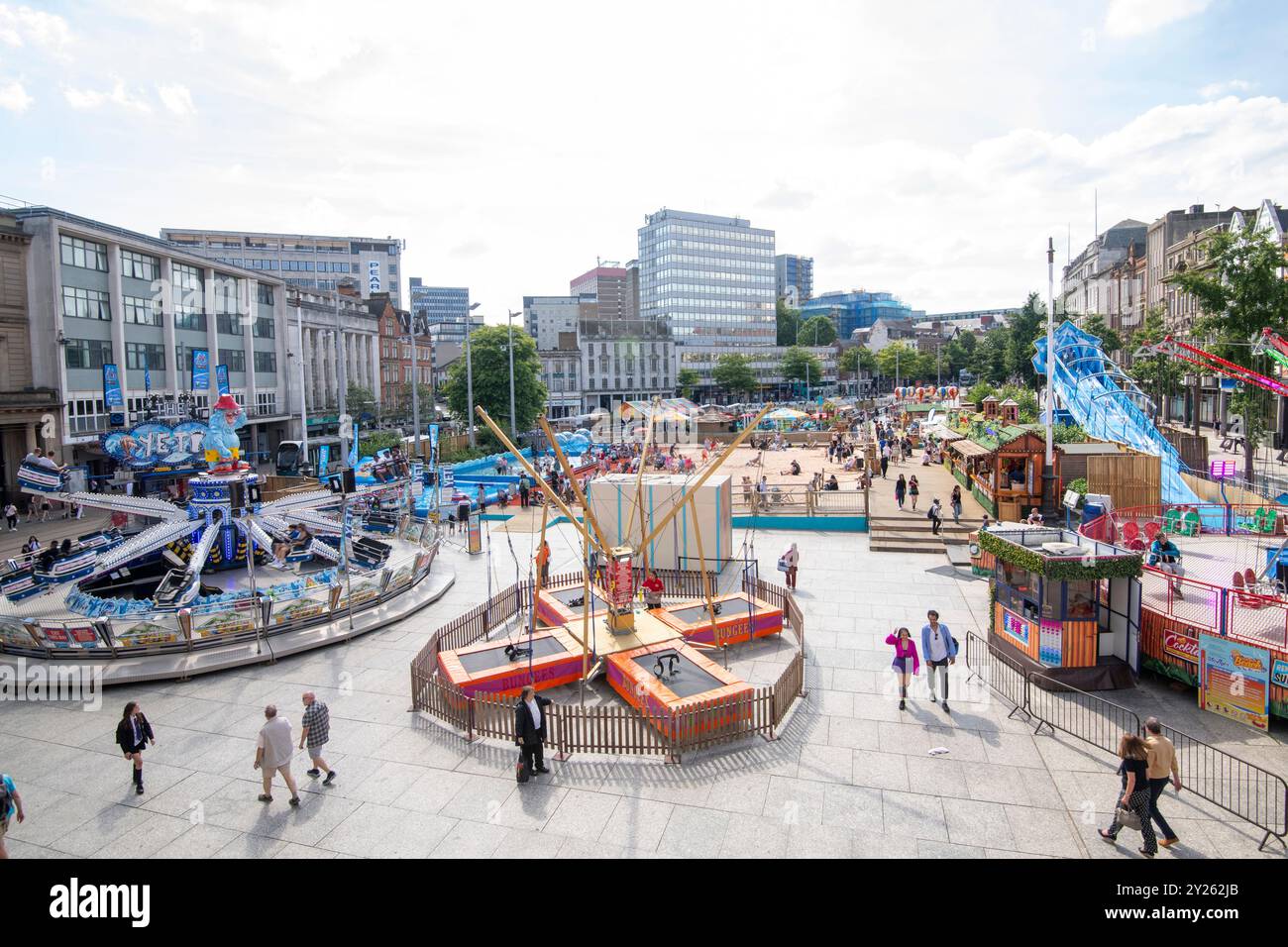 The Beach in the Market Square, Nottingham Nottinghamshire England Großbritannien Stockfoto