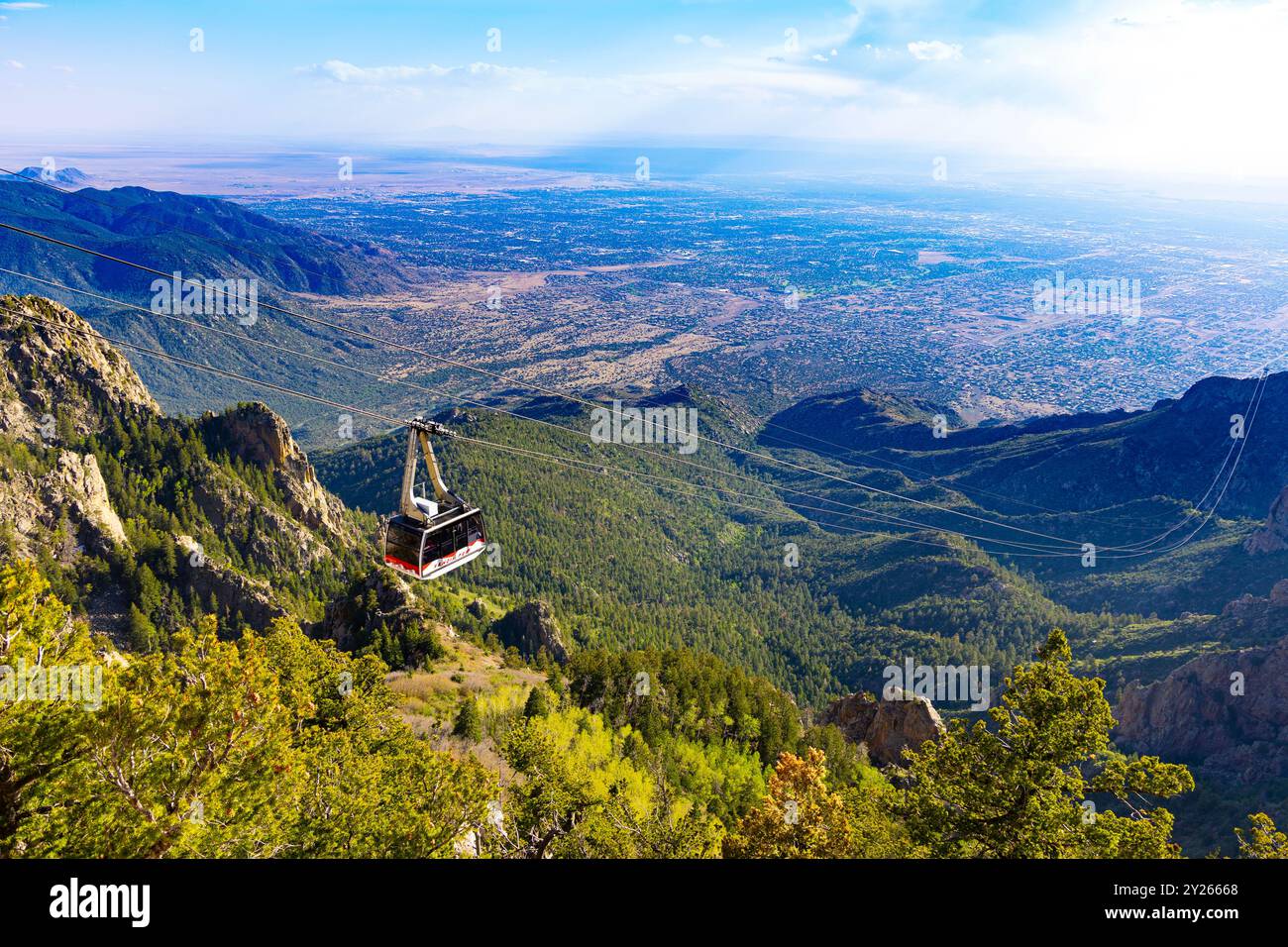 Sandia Peak Tramway zum Sandia Peak, Albuquerque, New Mexico, USA Stockfoto