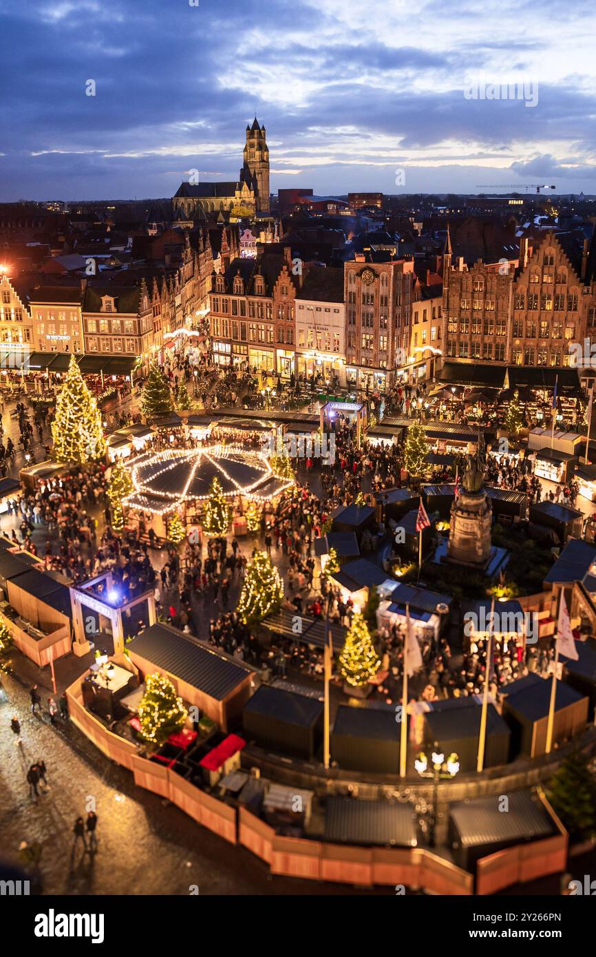 Weihnachtsmarkt in Brügge (Brügge), Belgien Stockfoto