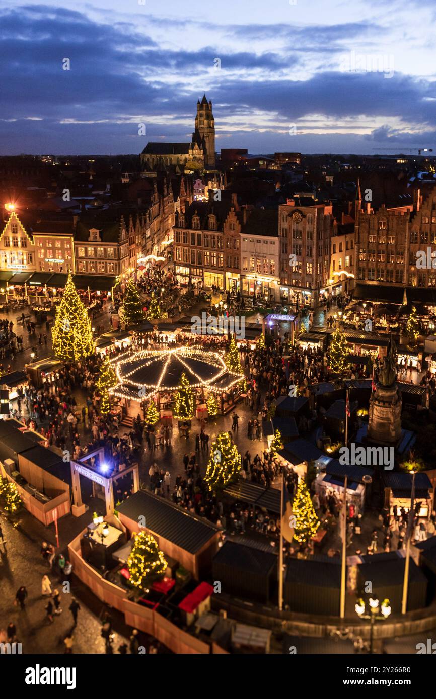 Weihnachtsmarkt in Brügge (Brügge), Belgien Stockfoto