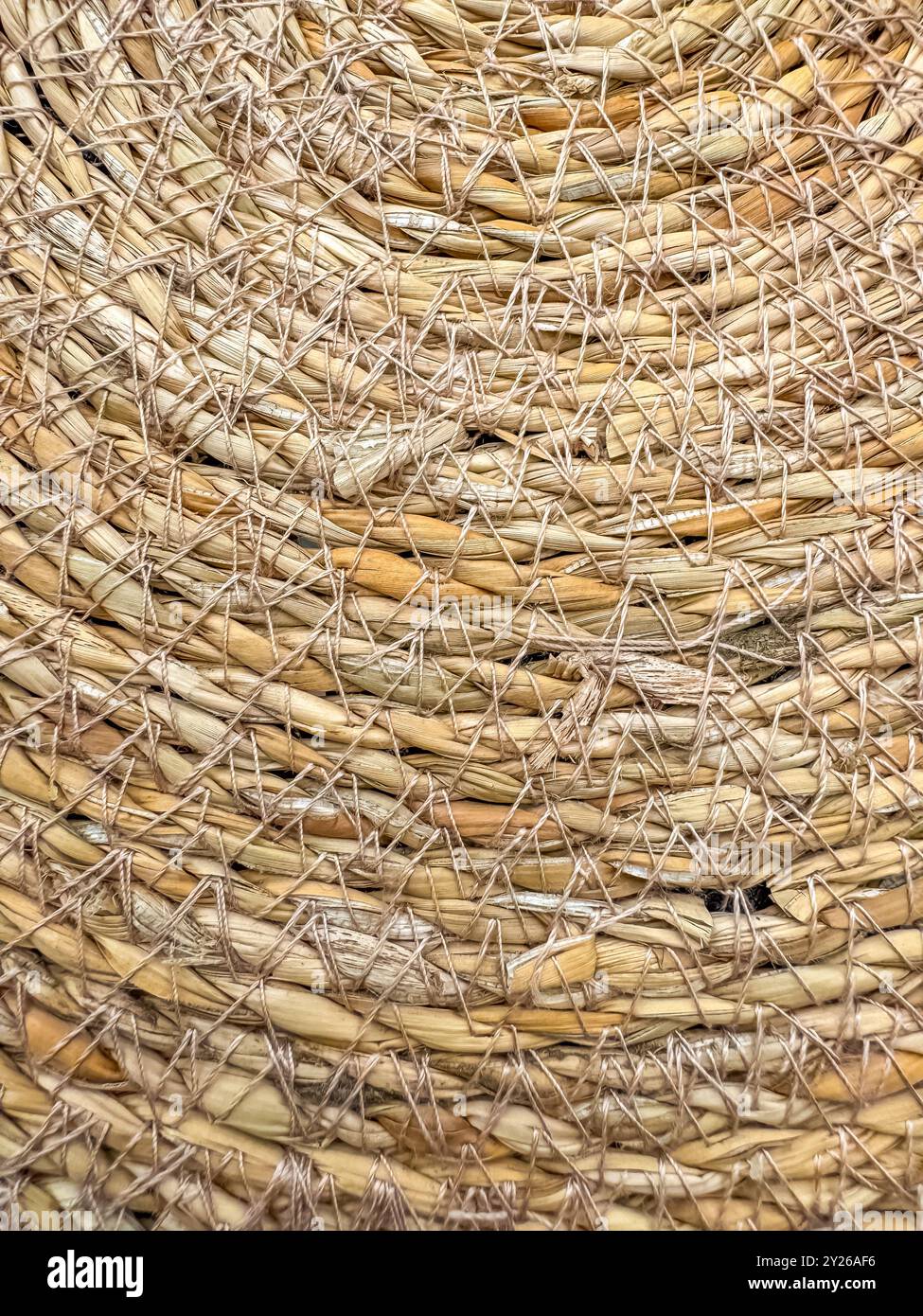 Bambus gewebte beige Matte handgemachter Hintergrund. Textur aus Weidenholz. Hochwertige Fotos Stockfoto