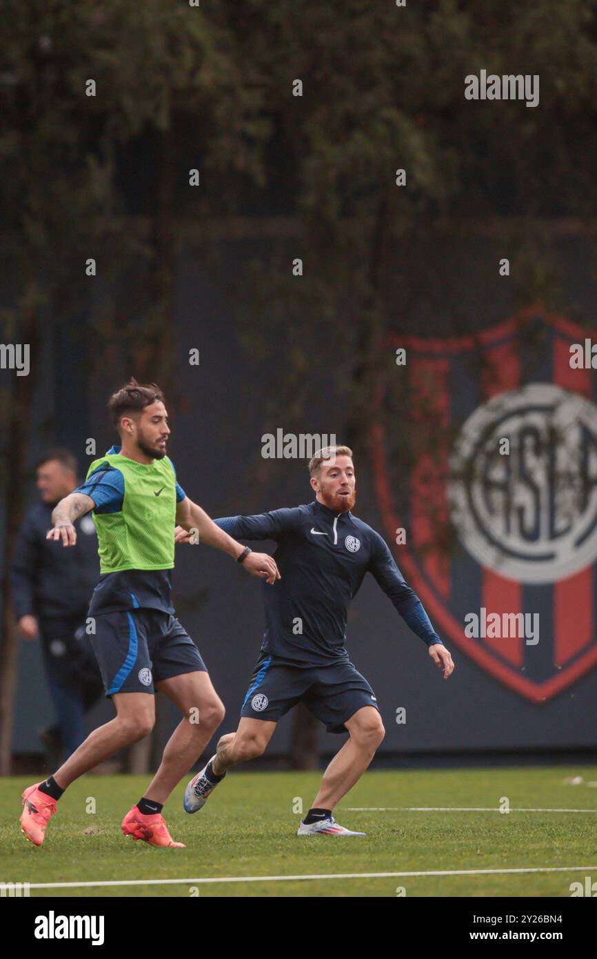 Buenos Aires, Argentinien - 9. September 2024: Der spanische Fußballspieler Iker Muniain hatte sein erstes Training mit dem argentinischen Verein San Lorenzo de Almagro in den Clubeinrichtungen. „Die Gelegenheit entstand, und als ich sie schätzte, erfüllte sie mich sehr, was ich suchte. Quelle: UNAR Photo/Alamy Live News Stockfoto