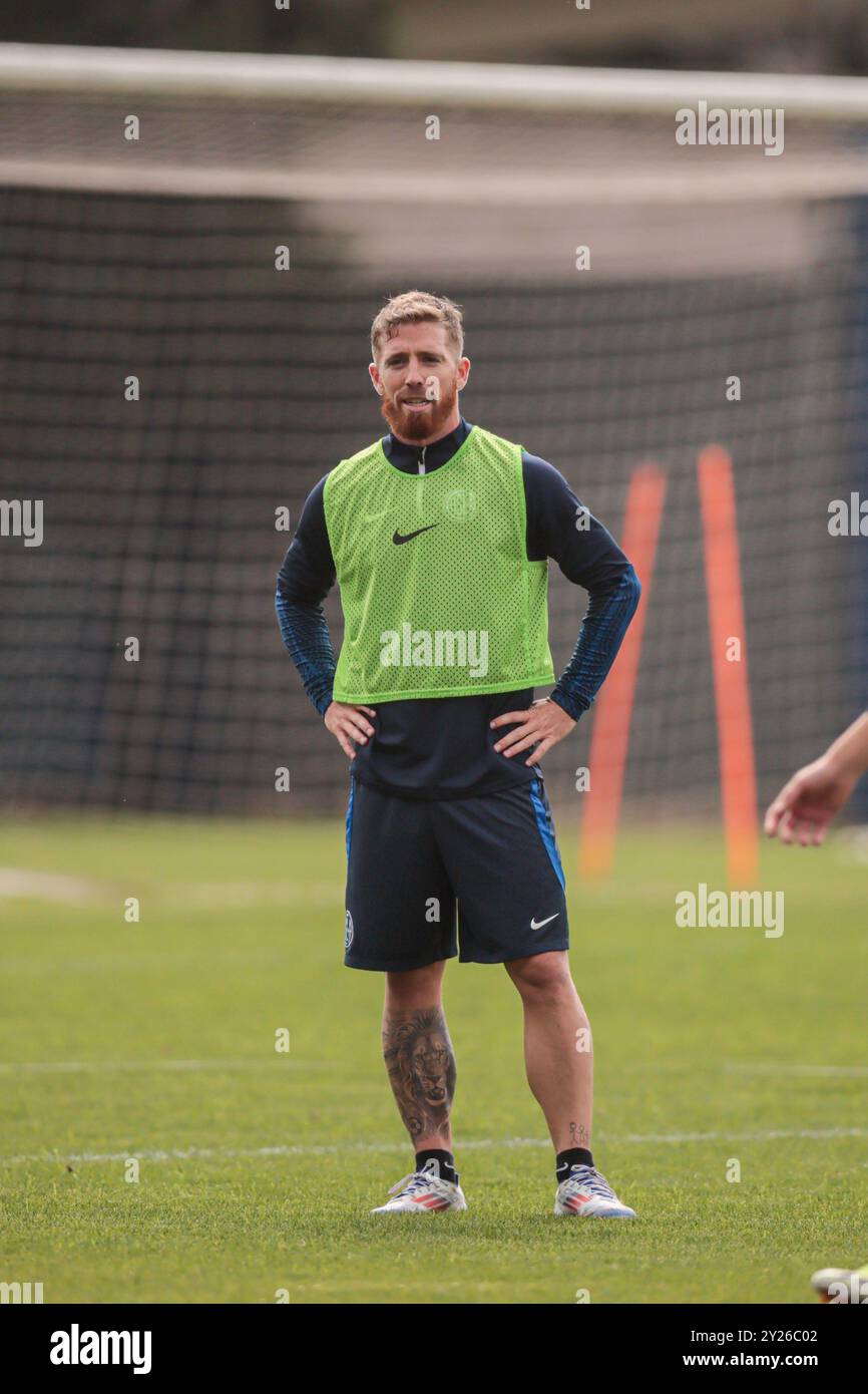 Buenos Aires, Argentinien - 9. September 2024: Der spanische Fußballspieler Iker Muniain hatte sein erstes Training mit dem argentinischen Verein San Lorenzo de Almagro in den Clubeinrichtungen. „Die Gelegenheit entstand, und als ich sie schätzte, erfüllte sie mich sehr, was ich suchte. Quelle: UNAR Photo/Alamy Live News Stockfoto