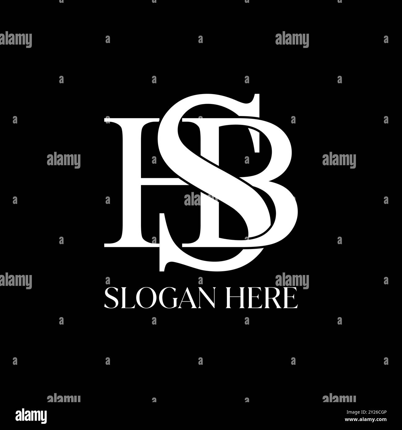 Logo Design Grafik Konzept kreative Premium Vektor Stock Letter Initial HSB Serif Schriftart Schnitt verbinden groß klein. In Bezug auf die Kanzlei für Monogramm-Typographie Stock Vektor