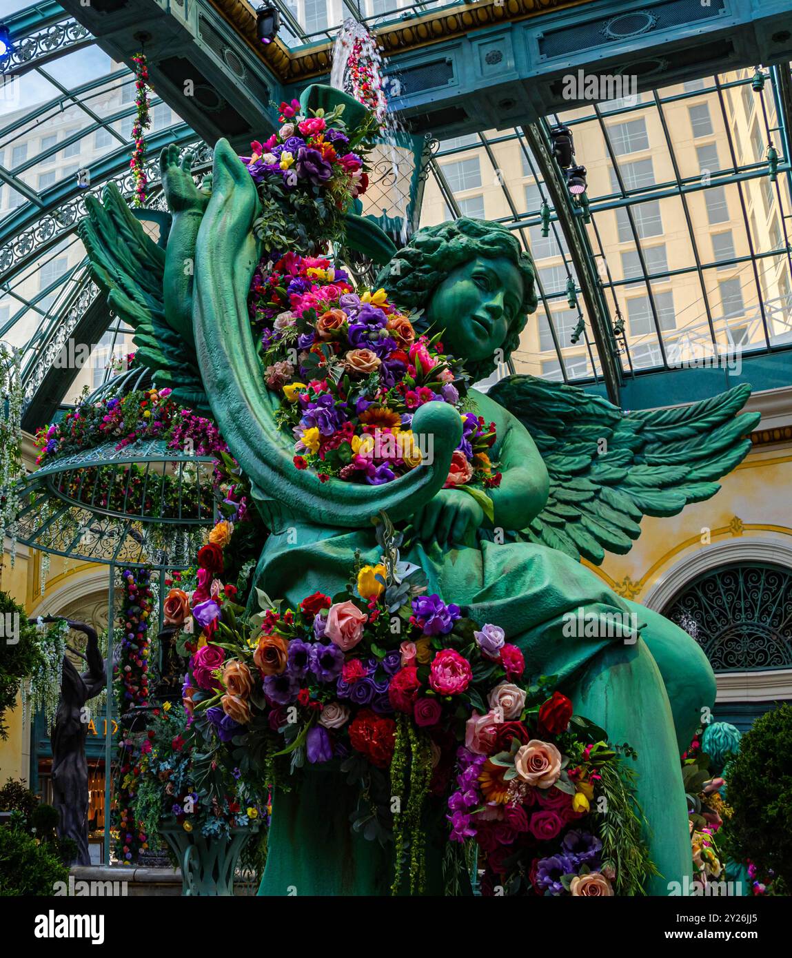 Blumenskulptur im Hotel, Las Vegas, Nevada, USA Stockfoto