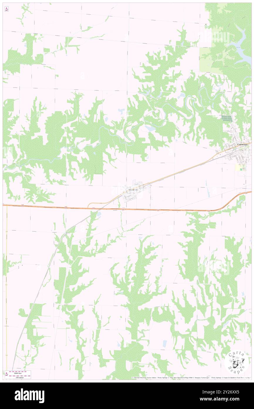 Tennessee, McDonough County, USA, USA, Illinois, n 40 24' 43''', S 90 50' 21'', Karte, Cartascapes Map, veröffentlicht 2024. Erkunden Sie Cartascapes, eine Karte, die die vielfältigen Landschaften, Kulturen und Ökosysteme der Erde enthüllt. Reisen Sie durch Zeit und Raum und entdecken Sie die Verflechtungen der Vergangenheit, Gegenwart und Zukunft unseres Planeten. Stockfoto