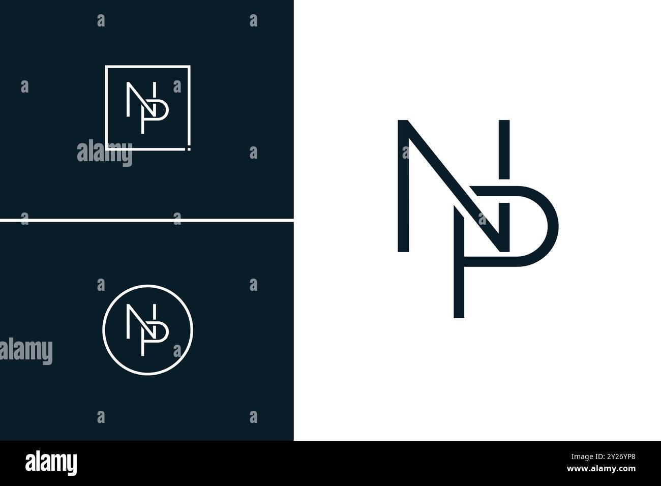 Abstraktes Letter NP Logo – Initial Monogramm Template für Alphabet N und P Stock Vektor