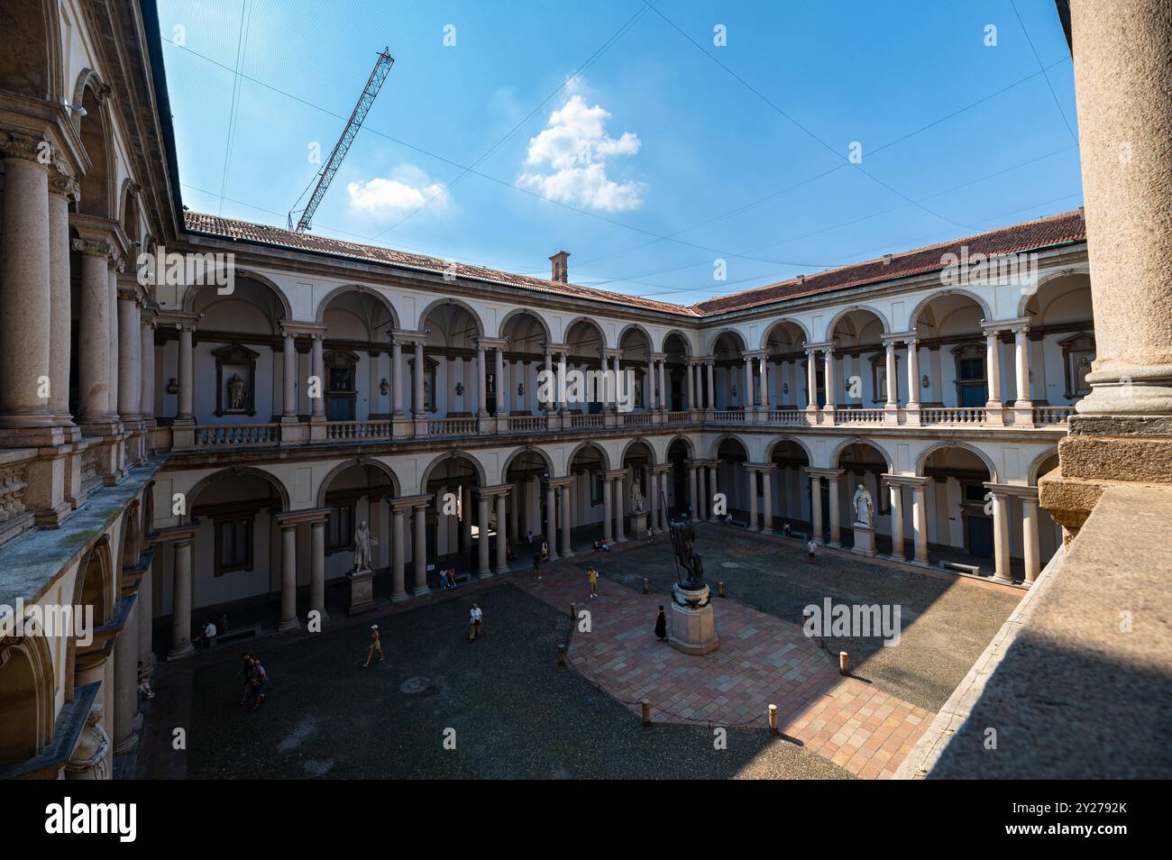 Innenhof des Palazzo ¨Brera¨ im Zentrum der Stadt Mailand, Italien Stockfoto