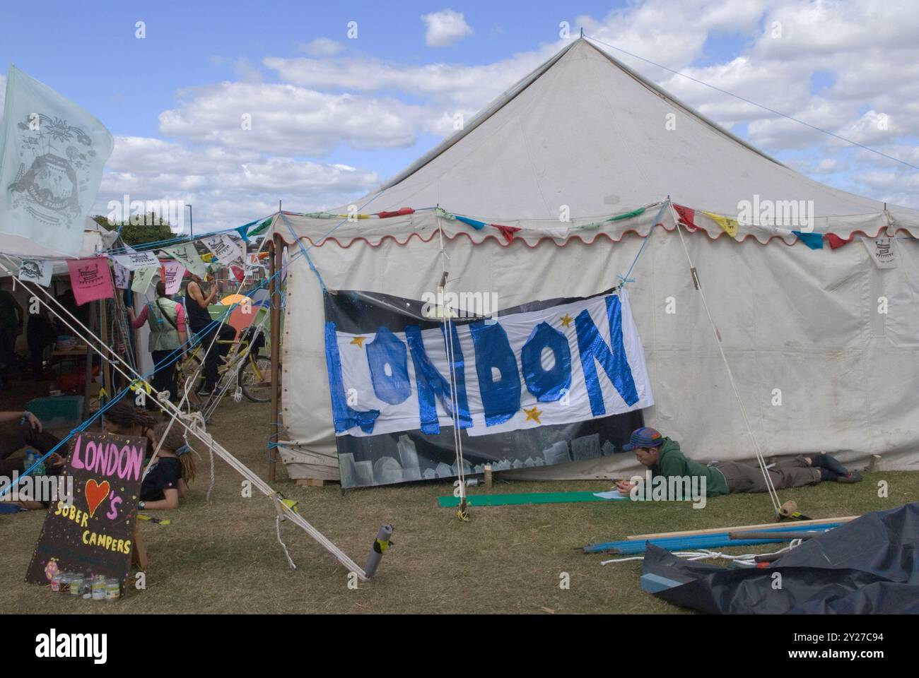 Blackheath Common South London. Camp for Climate Action People im Gespräch. England 2009 2000er Jahre K HOMER SYKES Stockfoto