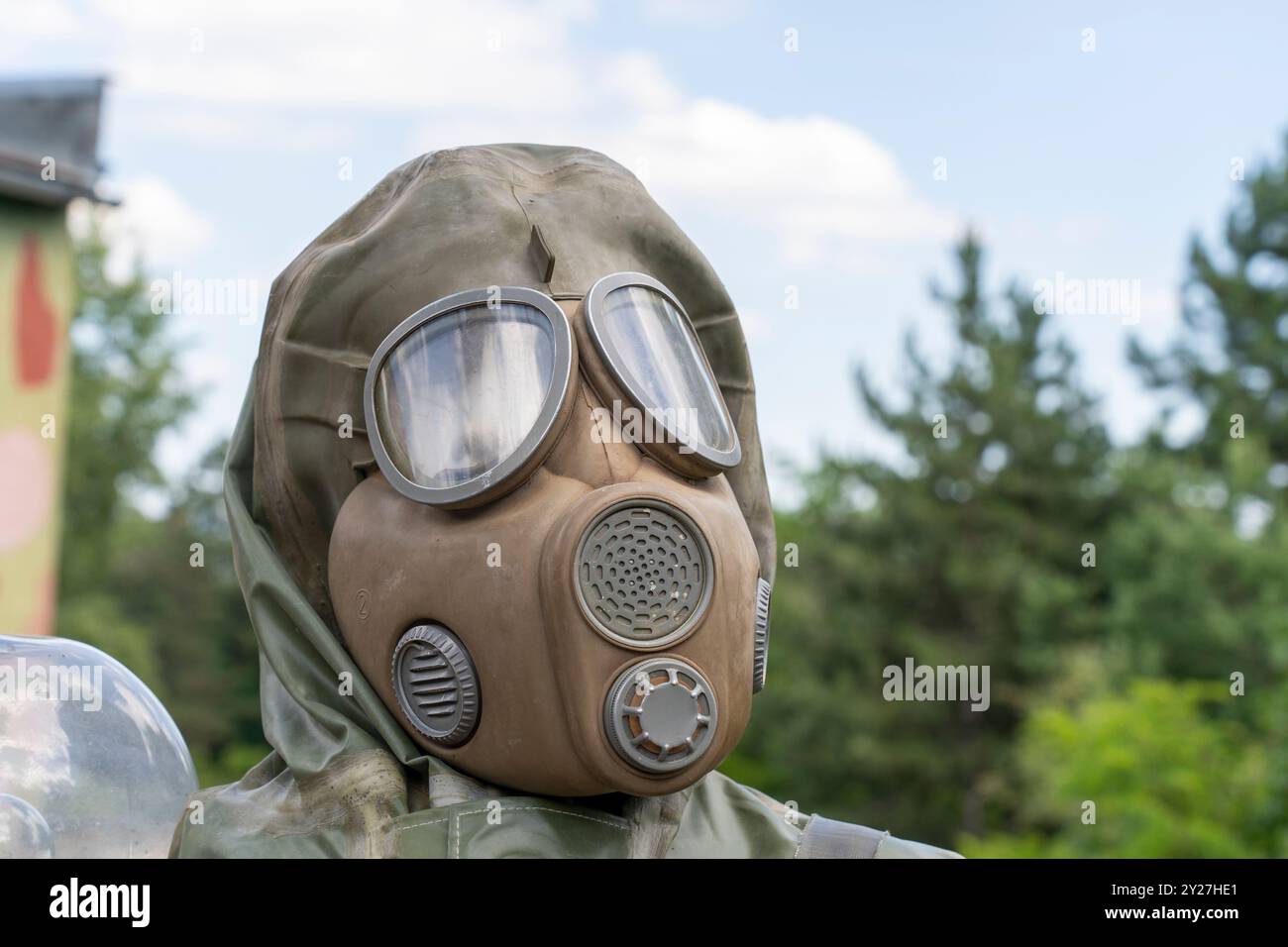 Alte Gasmaske aus der Zeit des Kalten Krieges Stockfoto
