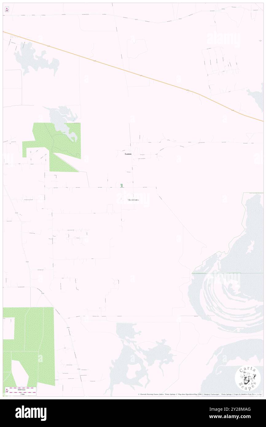 Mazedonien, Liberty County, USA, USA, Texas, n 30 15' 45''', S 94 53' 23'', Karte, Cartascapes Map, veröffentlicht 2024. Erkunden Sie Cartascapes, eine Karte, die die vielfältigen Landschaften, Kulturen und Ökosysteme der Erde enthüllt. Reisen Sie durch Zeit und Raum und entdecken Sie die Verflechtungen der Vergangenheit, Gegenwart und Zukunft unseres Planeten. Stockfoto