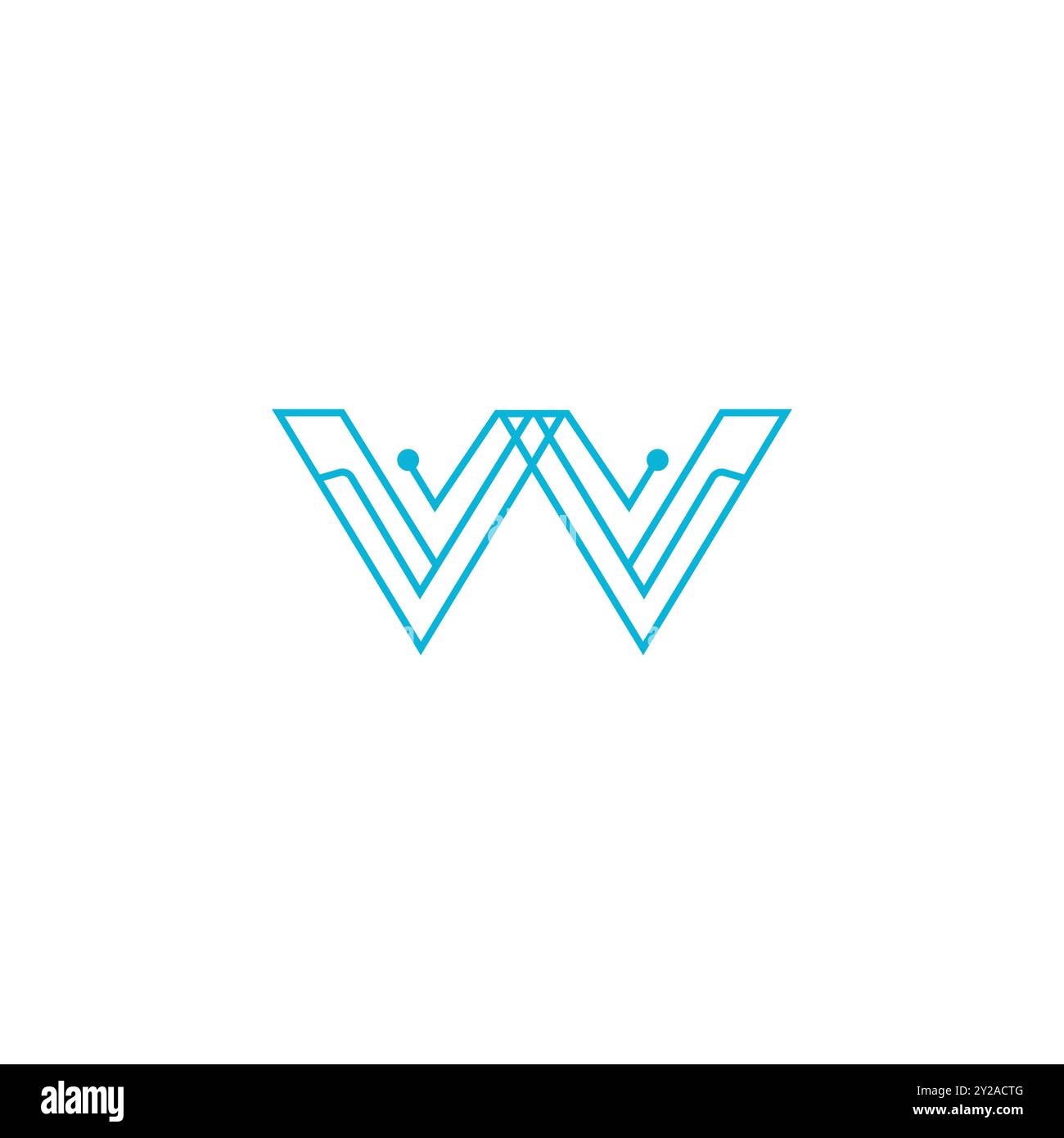 Schaltungsart W Letter Design Stock Vektor
