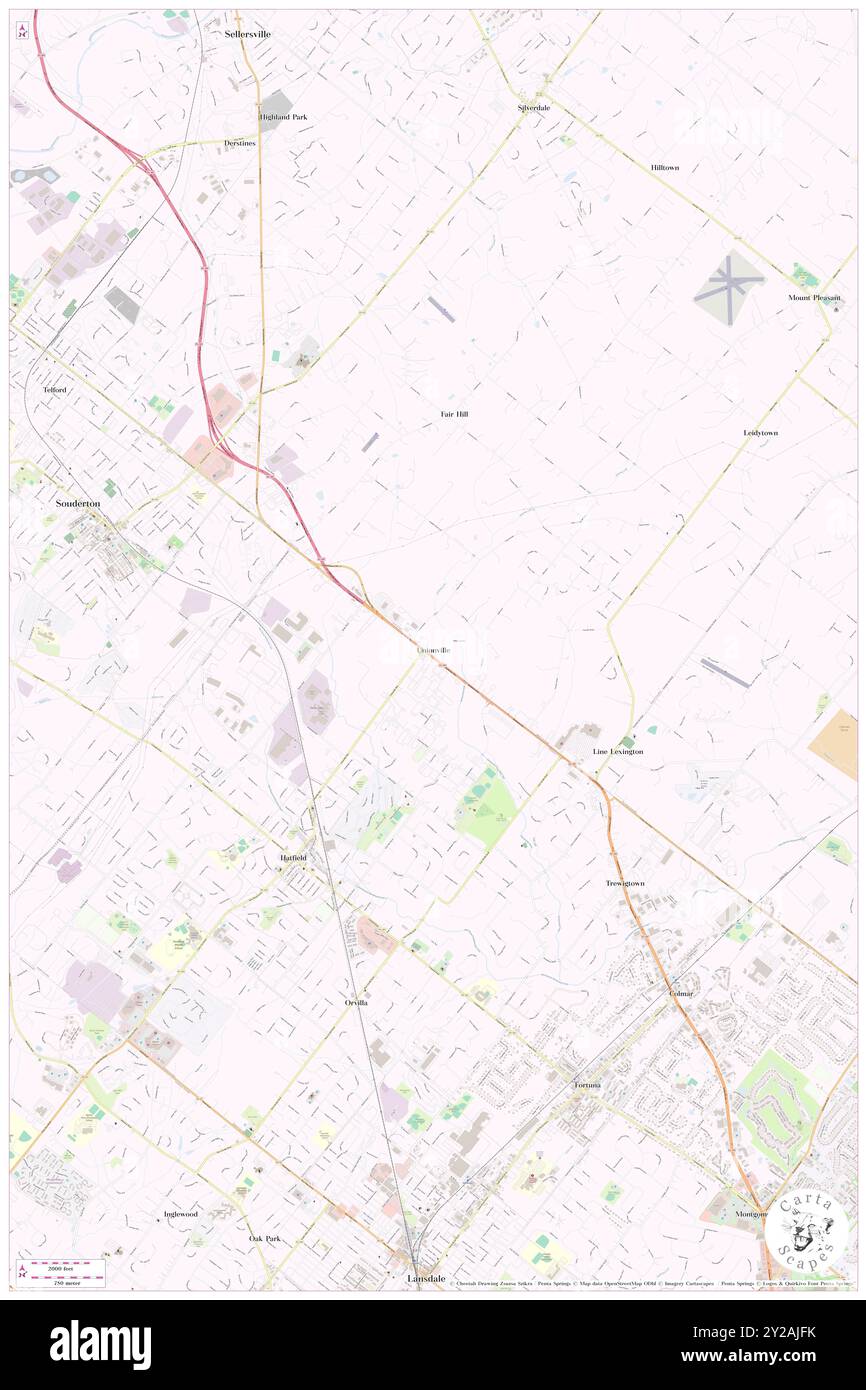 Unionville, Bucks County, USA, USA, Pennsylvania, n 40 17' 54'', S 75 16' 58'', Karte, Cartascapes Map, veröffentlicht 2024. Erkunden Sie Cartascapes, eine Karte, die die vielfältigen Landschaften, Kulturen und Ökosysteme der Erde enthüllt. Reisen Sie durch Zeit und Raum und entdecken Sie die Verflechtungen der Vergangenheit, Gegenwart und Zukunft unseres Planeten. Stockfoto